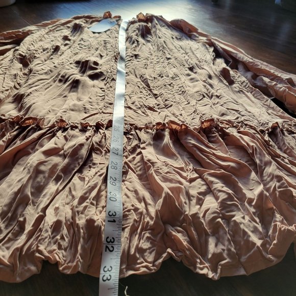 Love Riche Dress Beige Maxi Ruffle Poet Sleeves Cowl Neck Napa Valley Womans - Picture 13 of 16